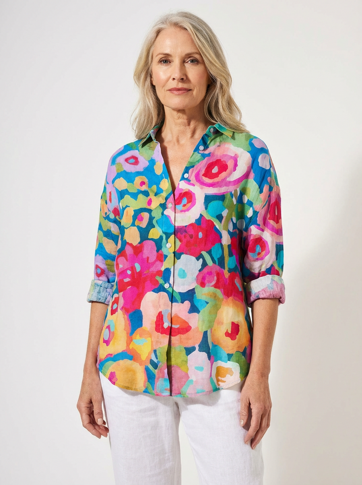 Aveline | Coral Blossom Blouse
