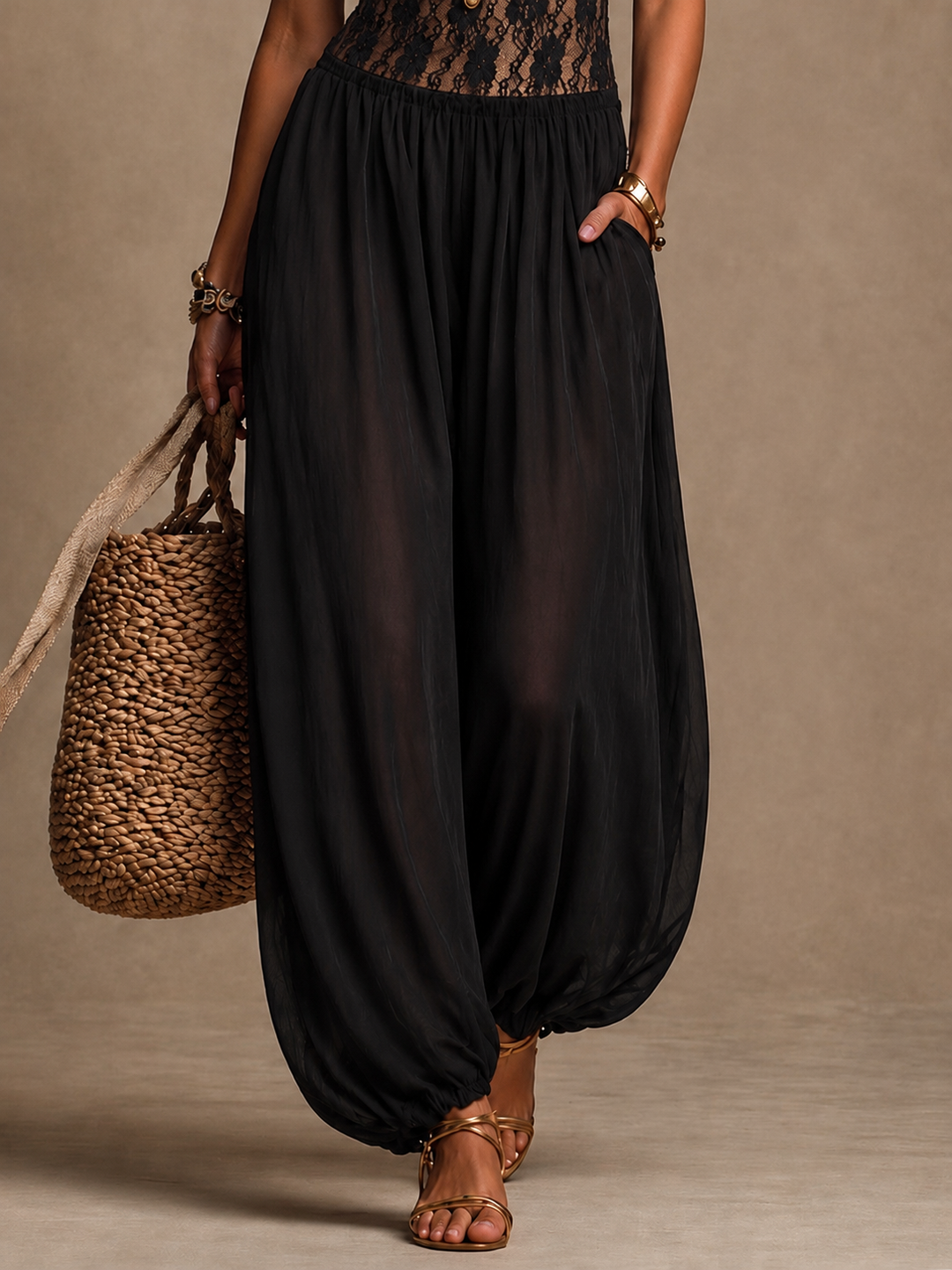 Liza | flowing lace halter jumpsuit