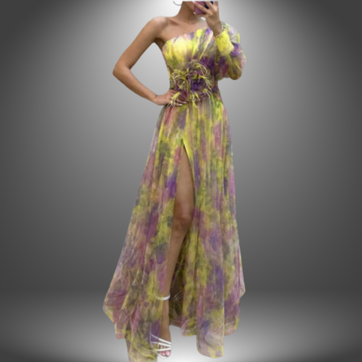 Addison | Vibrant One-Shoulder Floral Maxi Dress