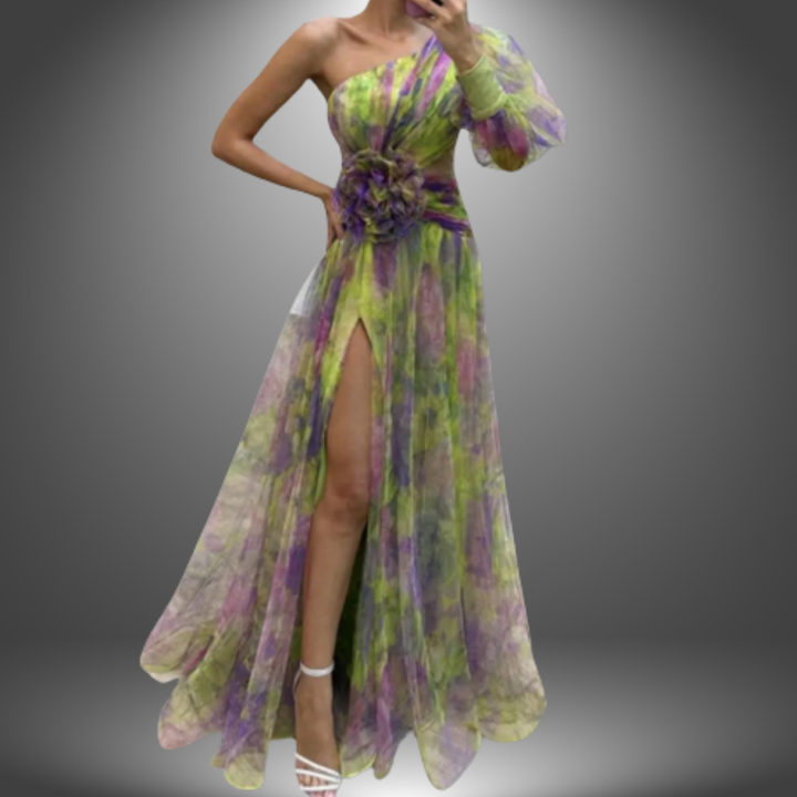 Addison | Vibrant One-Shoulder Floral Maxi Dress
