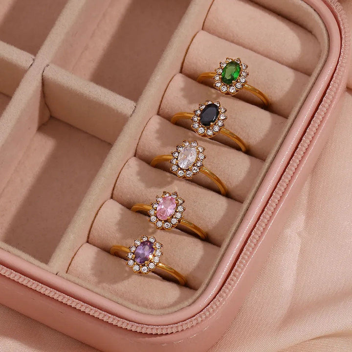 Clara | Green Zirconia Ring 18K Gold