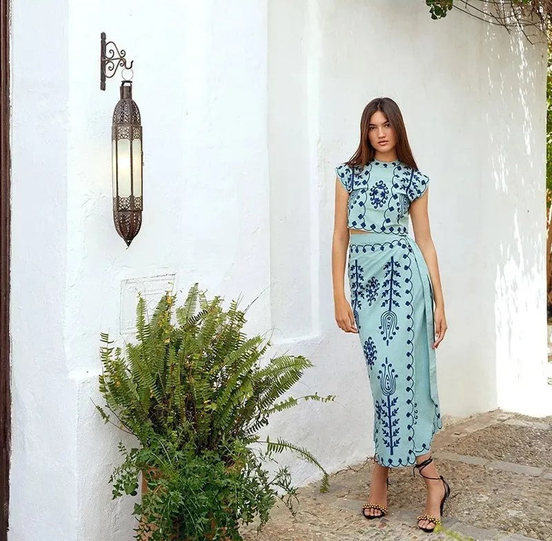 Camilla™ | Printed Set, Top and Skirt