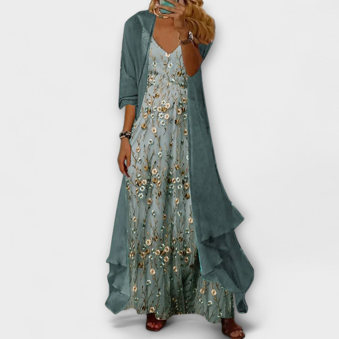 Annie | Elegant Maxi Dress Two-Piece Set