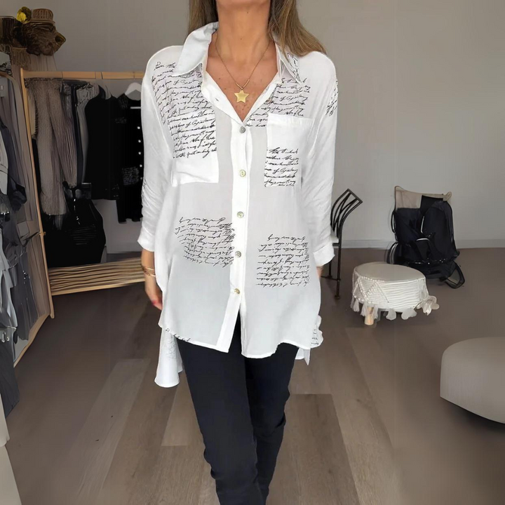 Carla™ | Handwritten Button-Up Shirt