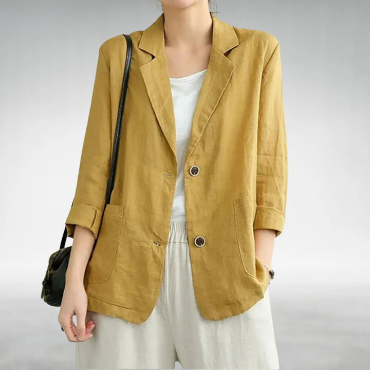 Nereida - Simple Retro Long Sleeve Coat