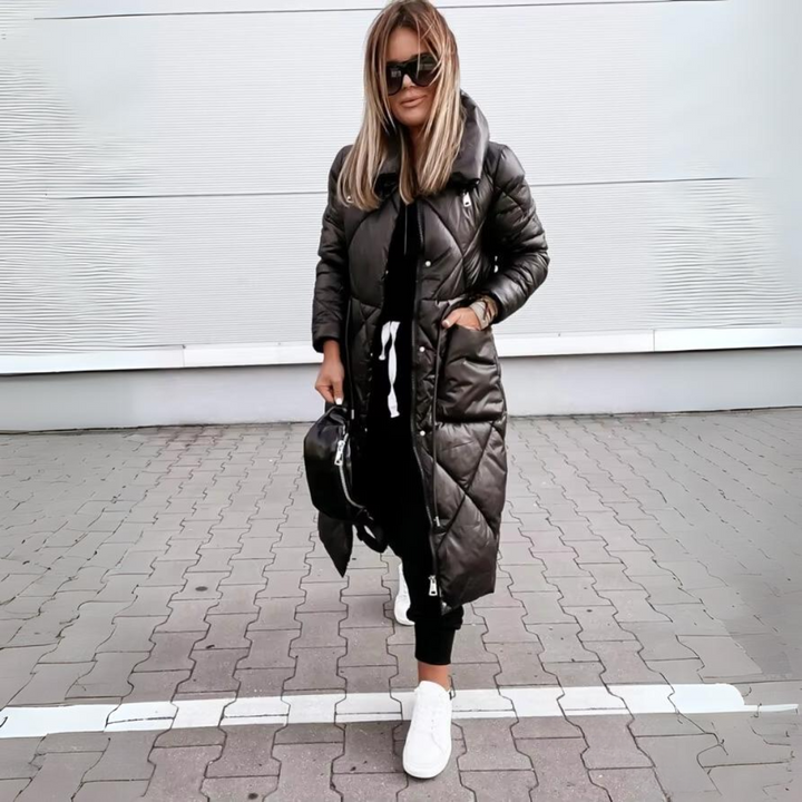 Amelia - Quilted Longline Winter Coat
