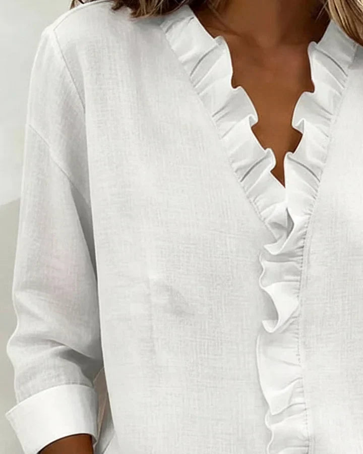 Theresa | Ruffle V-Neck Blouse