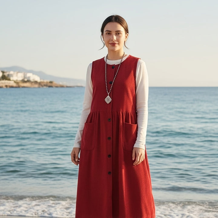 Velora |  Midi Vest Dress