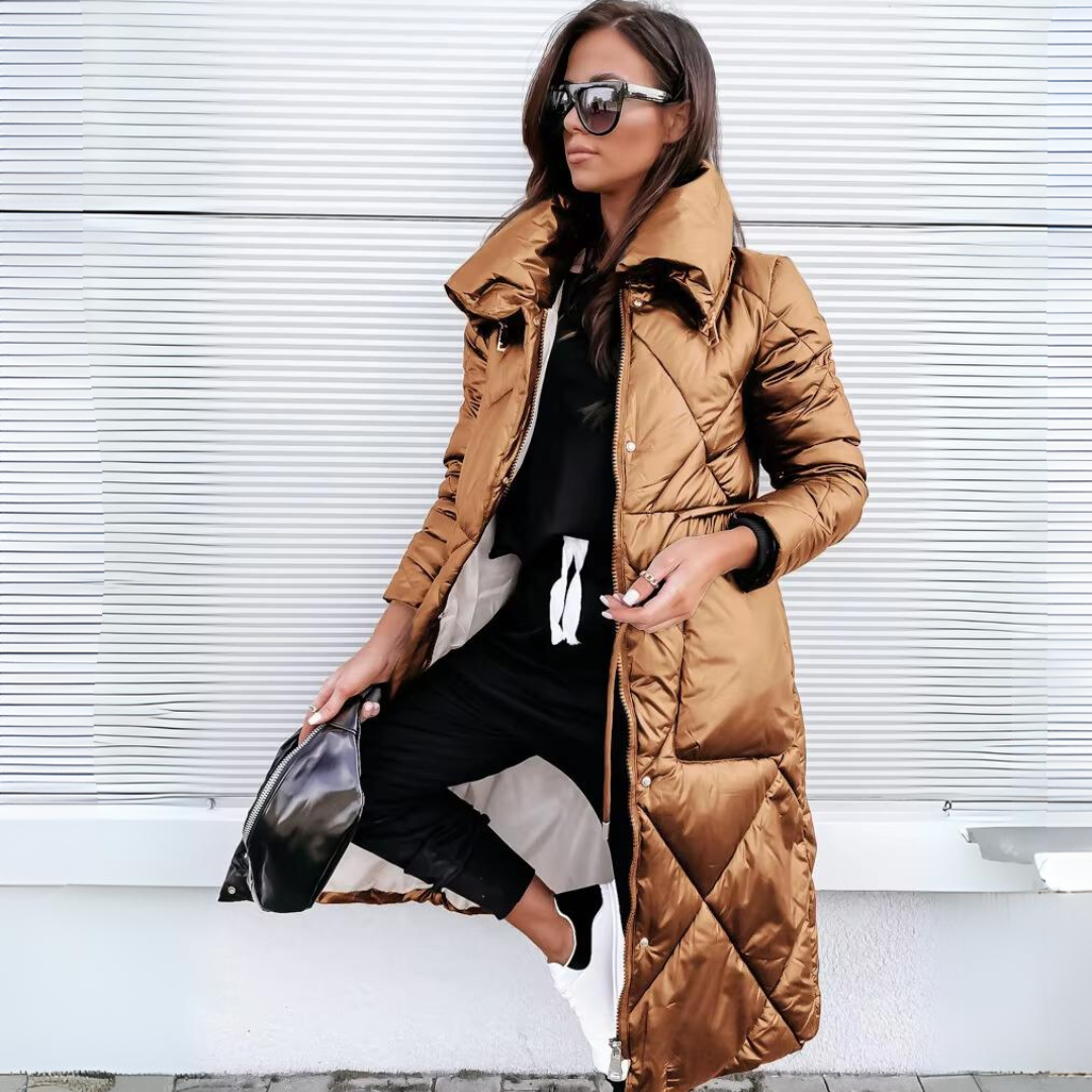 Amelia - Quilted Longline Winter Coat