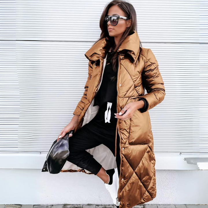 Amelia - Quilted Longline Winter Coat