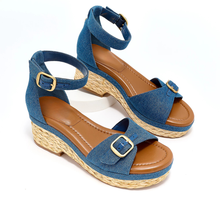 Karen | Denim Sandals Wedges, The Wedge That Goes With Everything