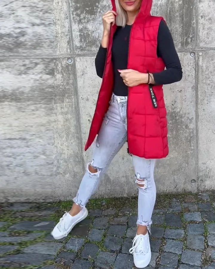 Laruna | Sleeveless Padded Coat with Zipper