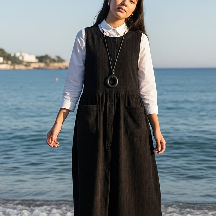 Velora |  Midi Vest Dress