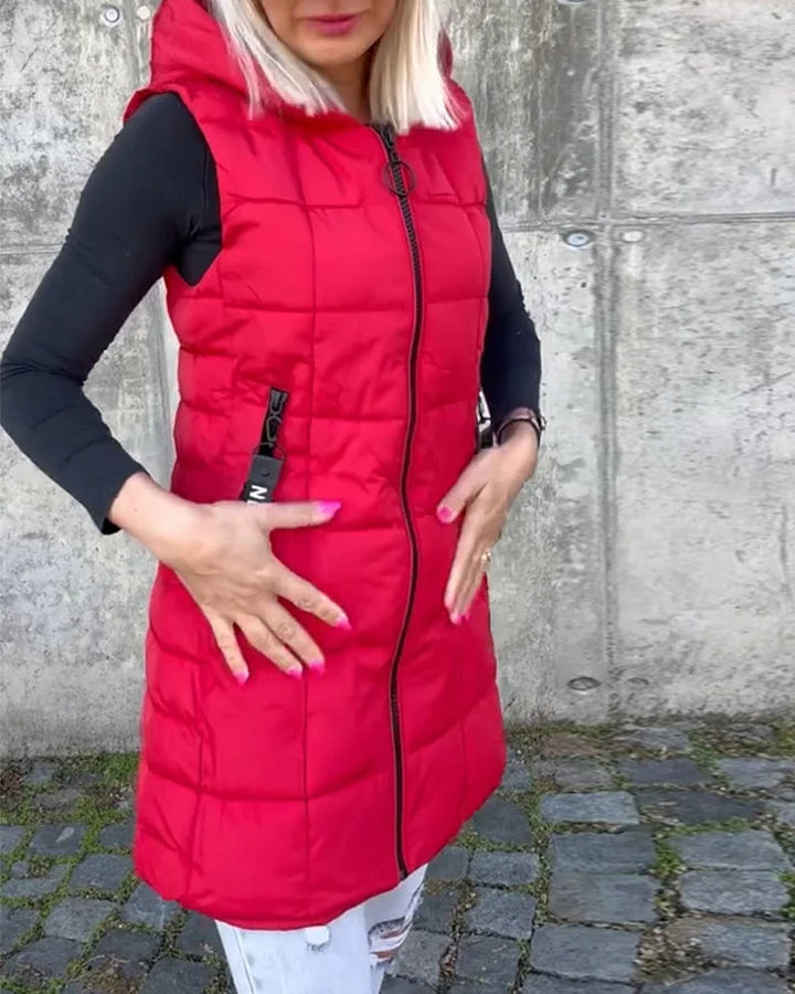 Laruna | Sleeveless Padded Coat with Zipper