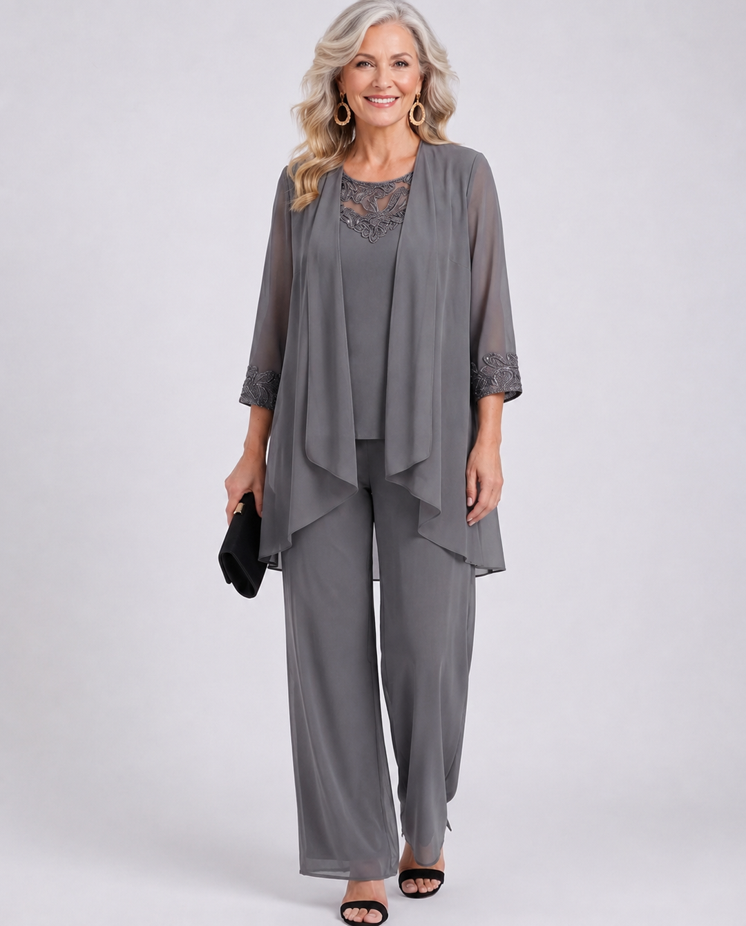 Lillie | Linen Three-Piece Set — Jacket, Top &amp; Wide-Leg Pants