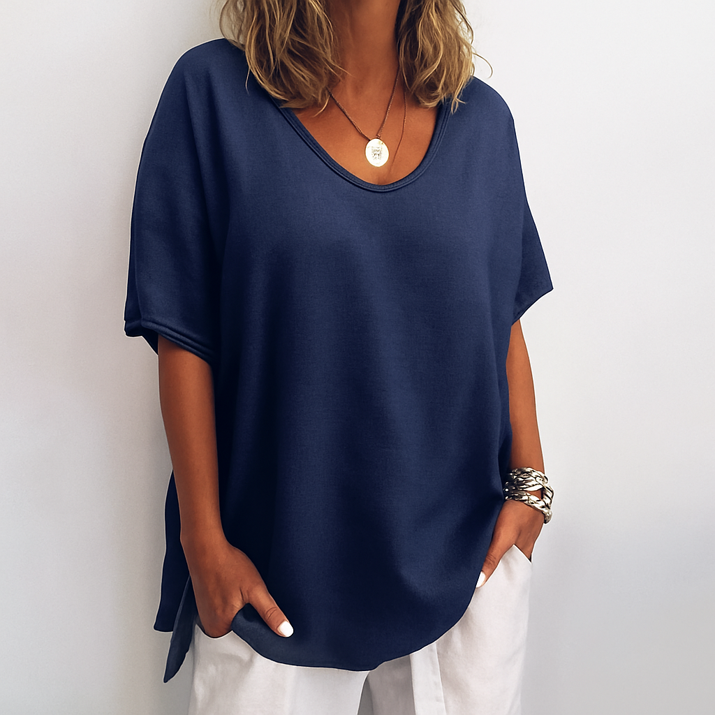 Arista - Casual Relaxed Crew Neck Top