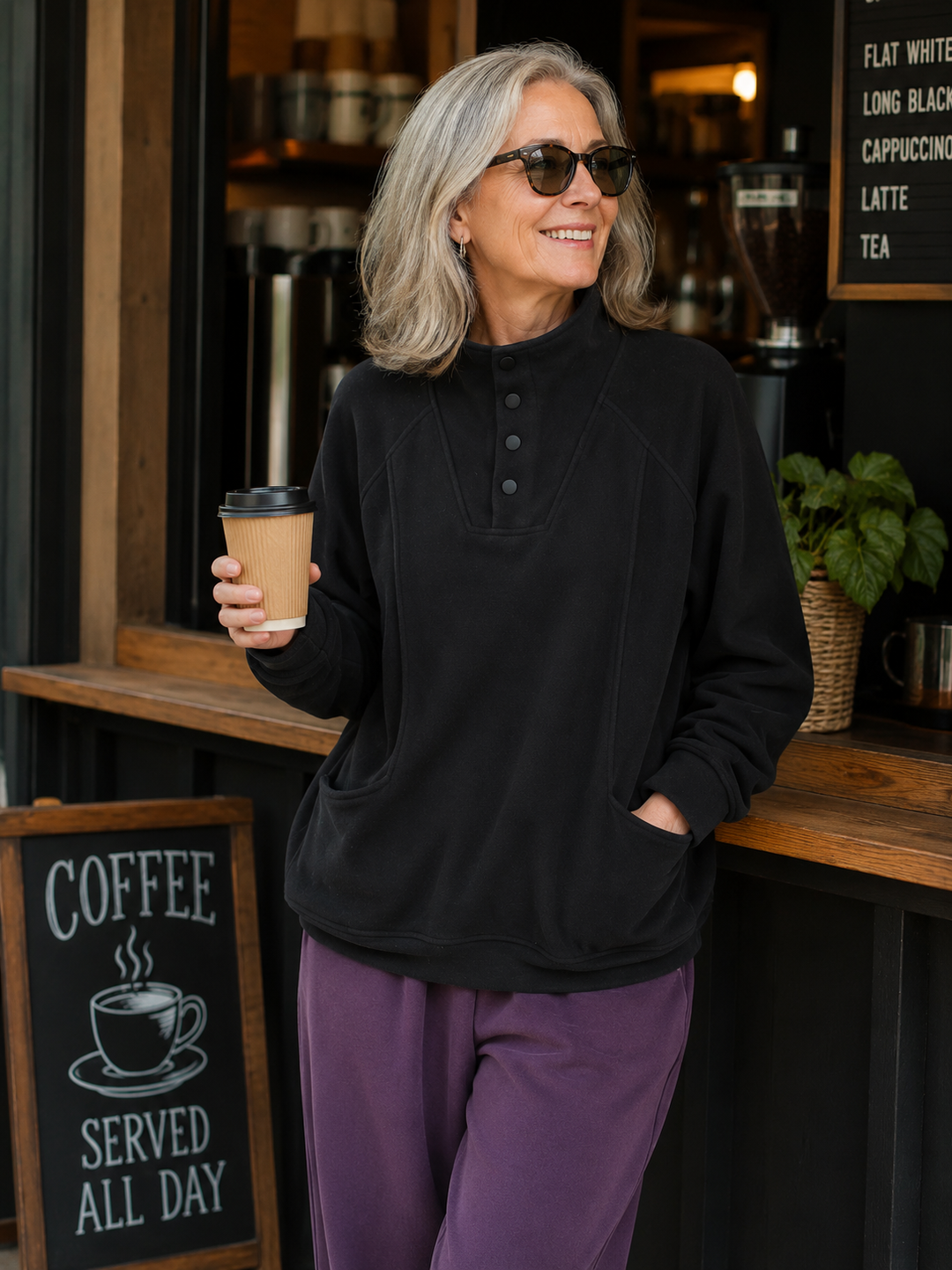 Lydia | Velvet-Soft Button Pullover