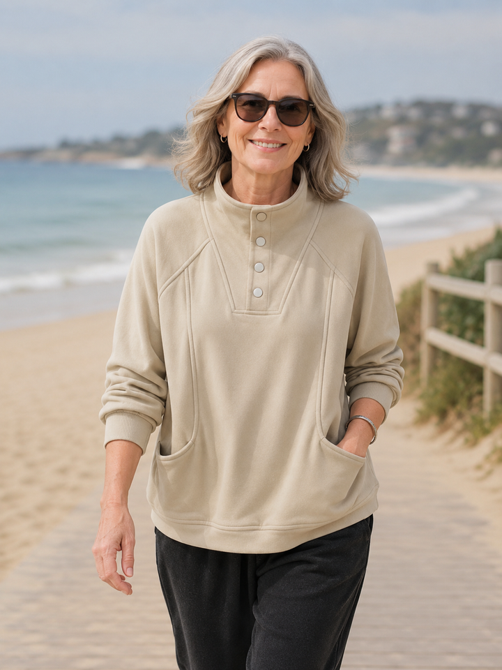 Lydia | Velvet-Soft Button Pullover