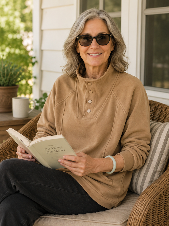 Lydia | Velvet-Soft Button Pullover