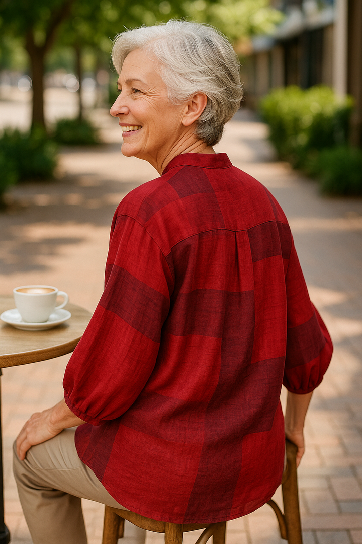 Willow Breeze Cotton-Linen Blouse