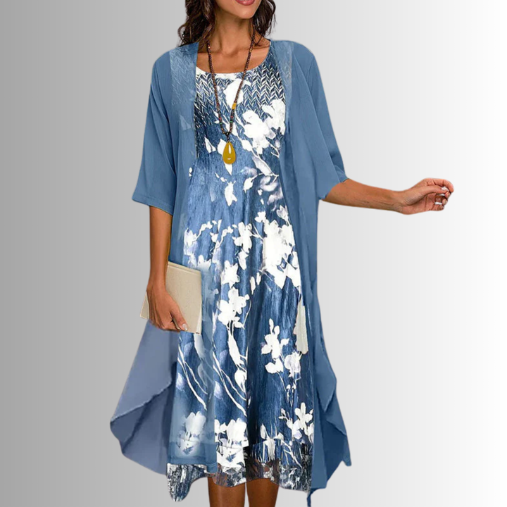 Chrisy | Elegant 2-Piece Summer Set for Women - Flowy Chic Blouse and Dress Combo