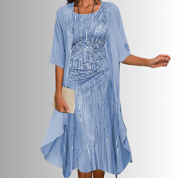 Chrisy | Elegant 2-Piece Summer Set for Women - Flowy Chic Blouse and Dress Combo