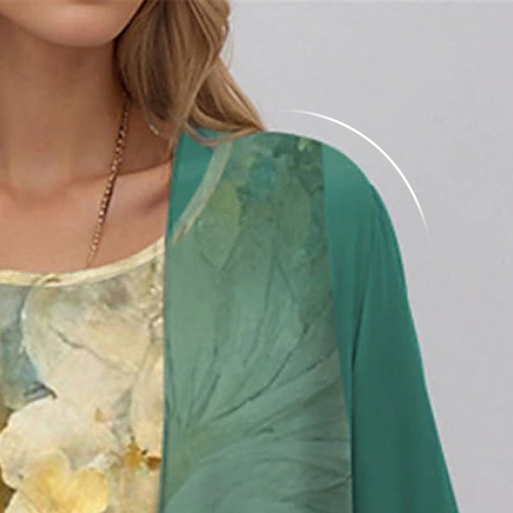 Chrisy | Elegant 2-Piece Summer Set for Women - Flowy Chic Blouse and Dress Combo