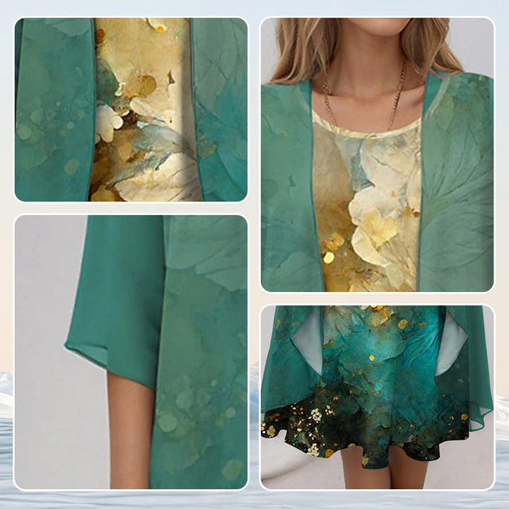 Chrisy | Elegant 2-Piece Summer Set for Women - Flowy Chic Blouse and Dress Combo