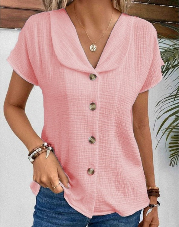 Nerida |Top with Collar and Buttons