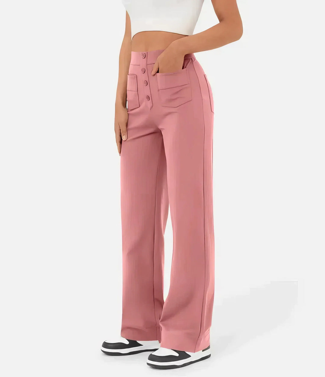 Marjorie | High-Waist Stretch & No-Pill Trouser – Timeless Confidence