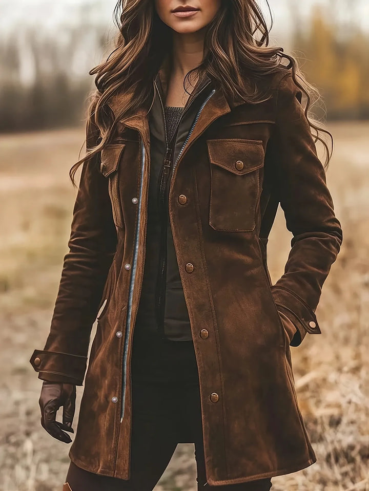 Eden - Classic Long Brown Coat Jacket