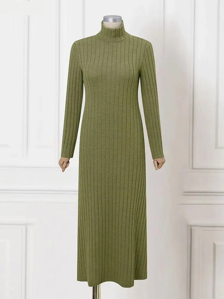 Vonda | Elegant Turtleneck Knit Maxi Dress