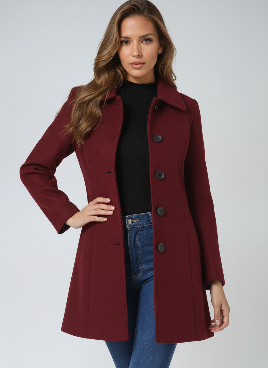 Elena - Classic Buttoned Winter Coat