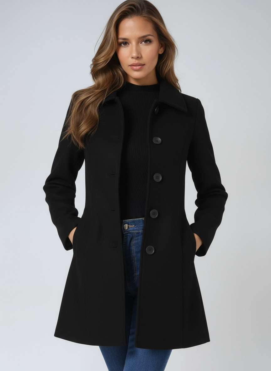 Elena - Classic Buttoned Winter Coat