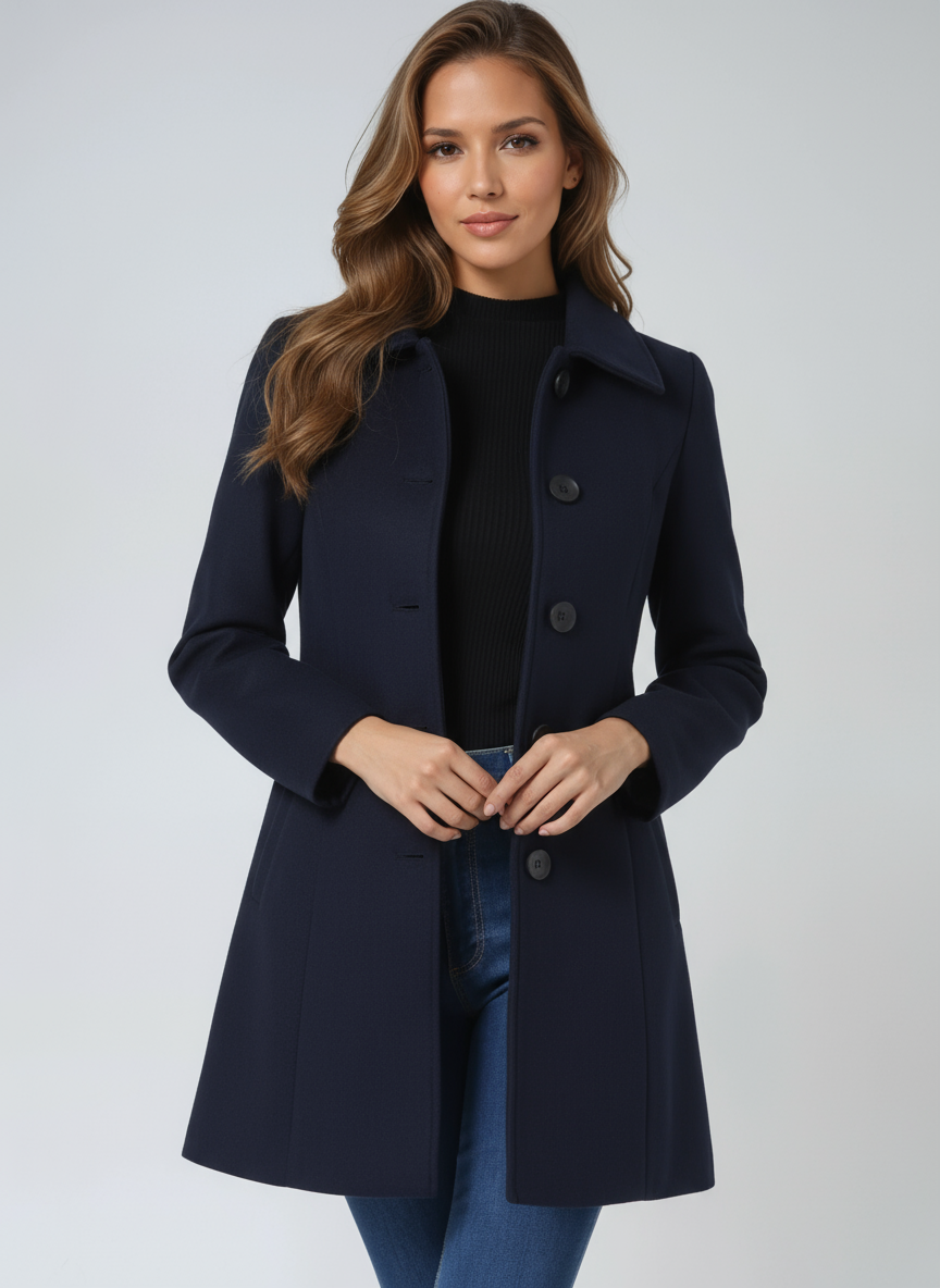 Elena - Classic Buttoned Winter Coat
