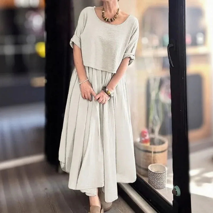 Jennifer | Linen Set with Layered Style / Two Pieces, Charm that Transcends Borders!