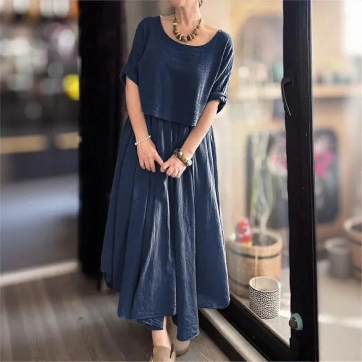Jennifer | Linen Set with Layered Style / Two Pieces, Charm that Transcends Borders!