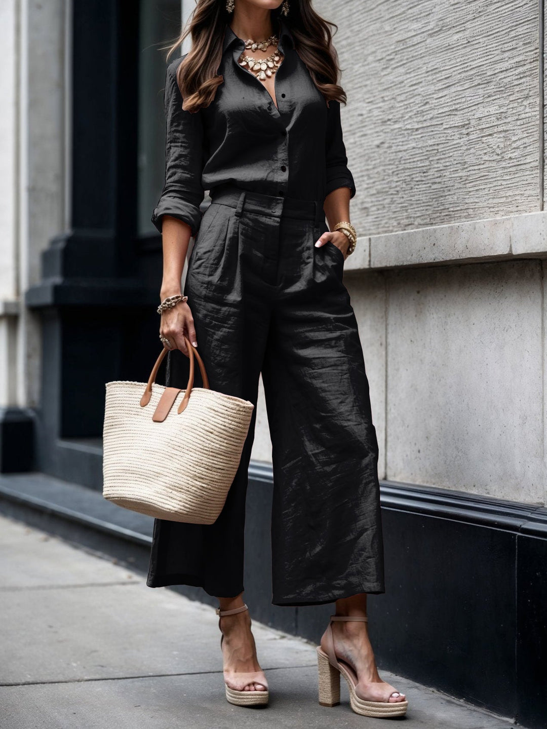 Nelle™ Elegant Shirt &amp; Capri Set