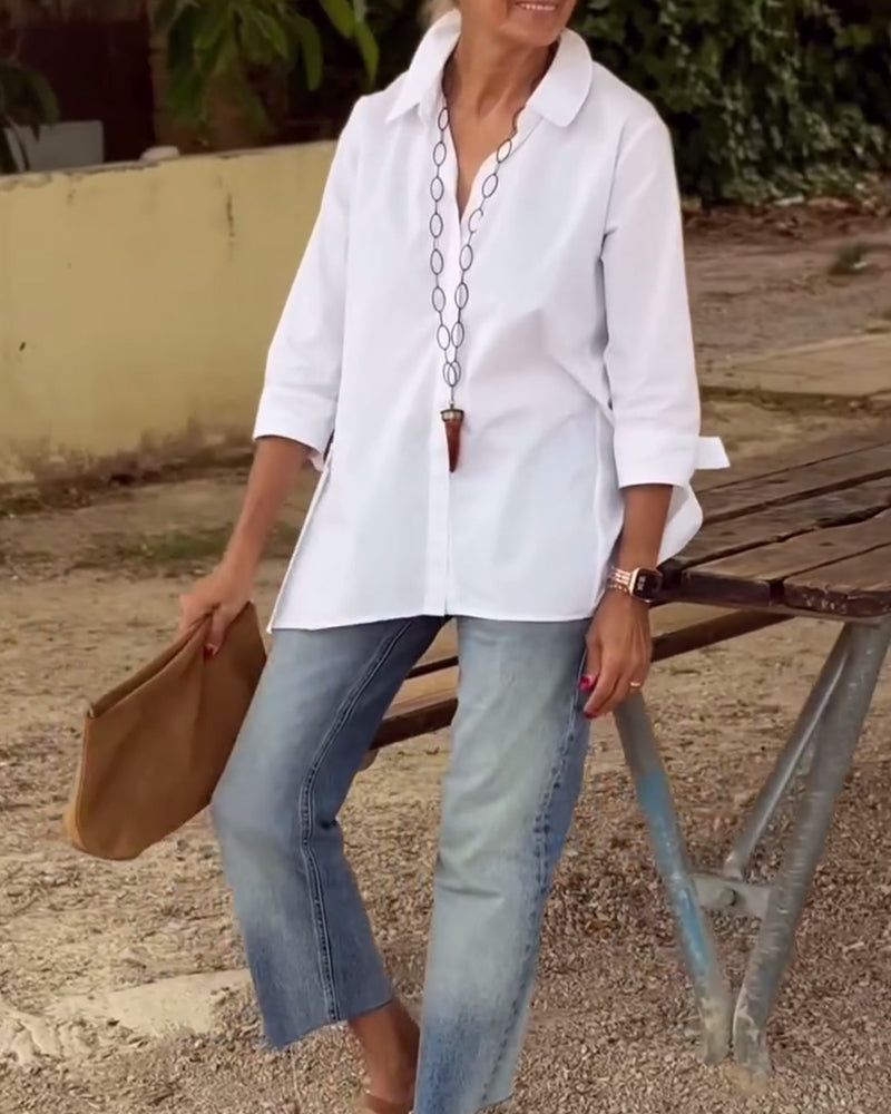 Casual Lapel Shirt, Long Sleeves