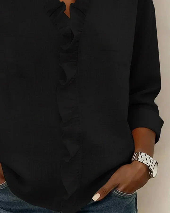 Theresa | Ruffle V-Neck Blouse
