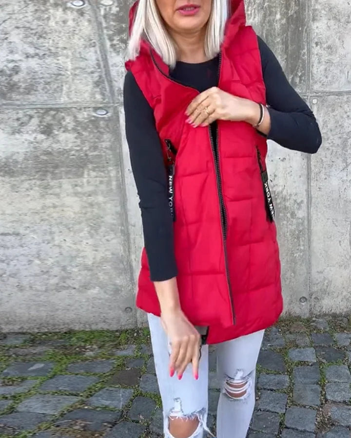 Laruna | Sleeveless Padded Coat with Zipper