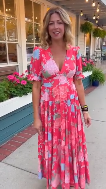 Minelda | Elegant Floral V-neck Dress