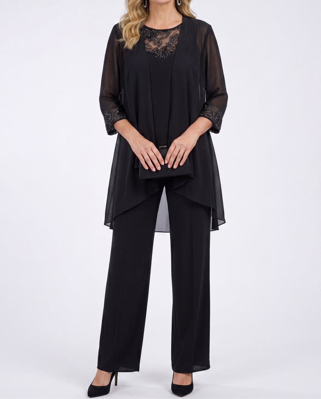 Lillie | Linen Three-Piece Set — Jacket, Top & Wide-Leg Pants