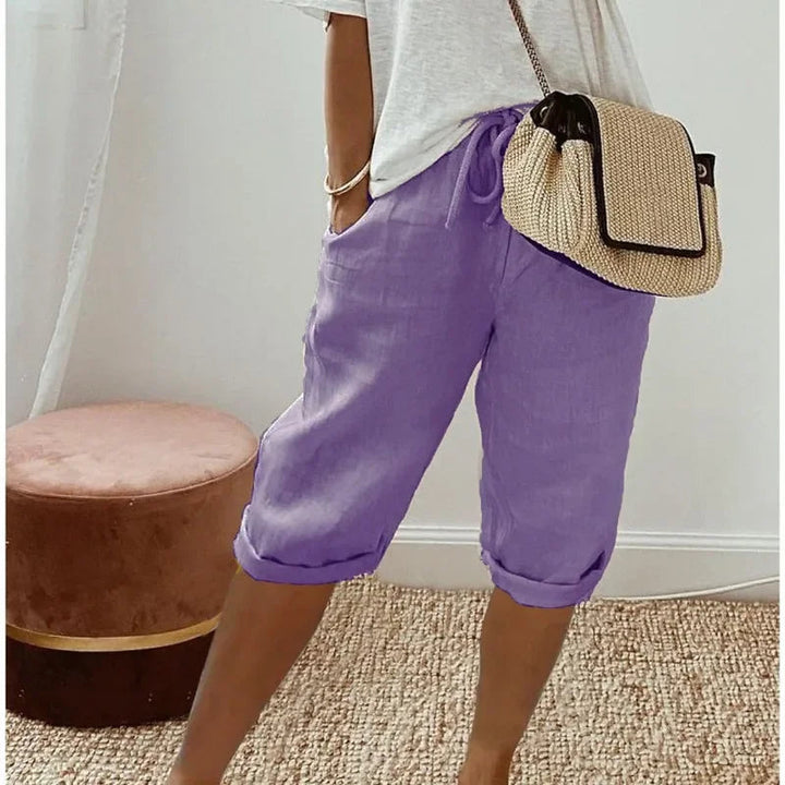 Patricia | Linen Capri Pants