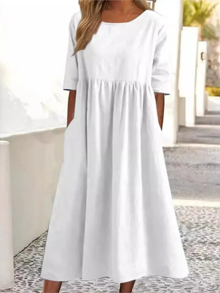 Lydia | Comfortable Loose-Fit Pocket Dress