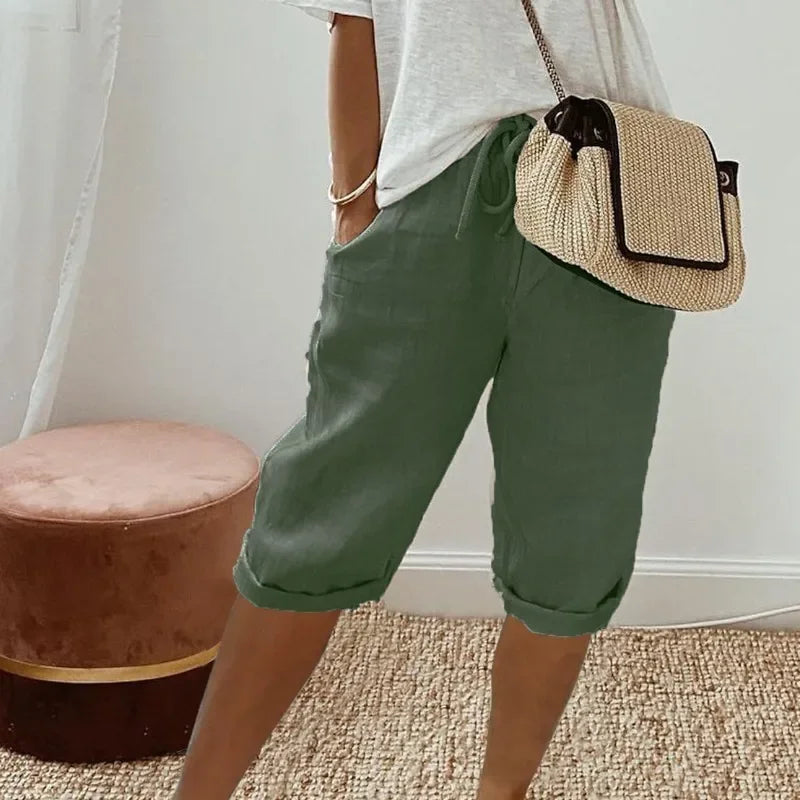 Patricia | Linen Capri Pants