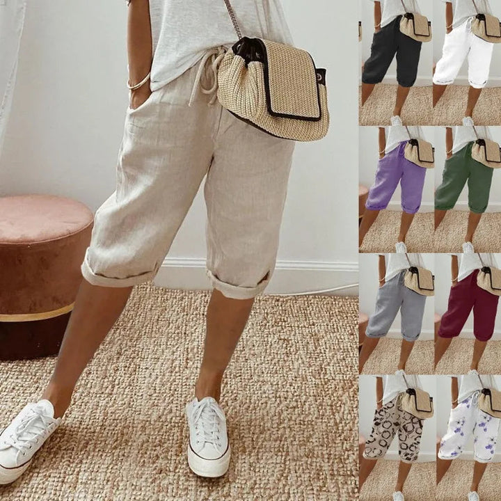 Patricia | Linen Capri Pants