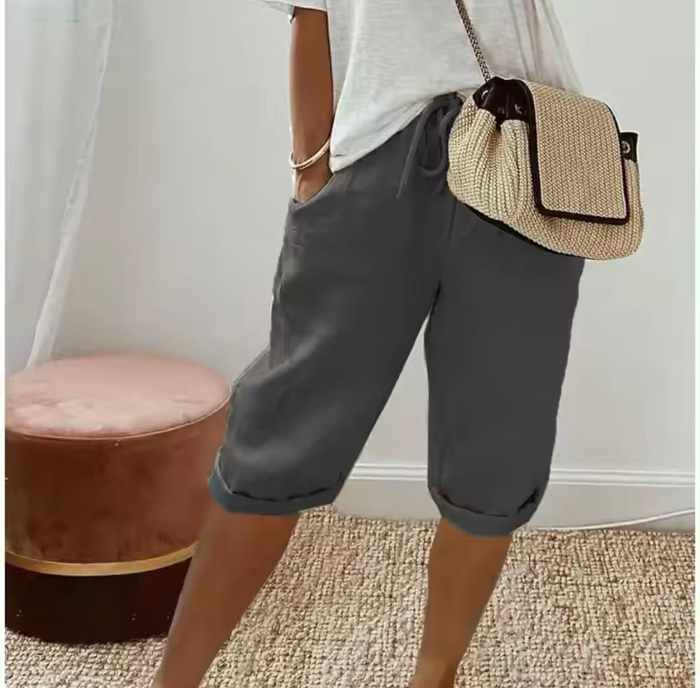 Patricia | Linen Capri Pants