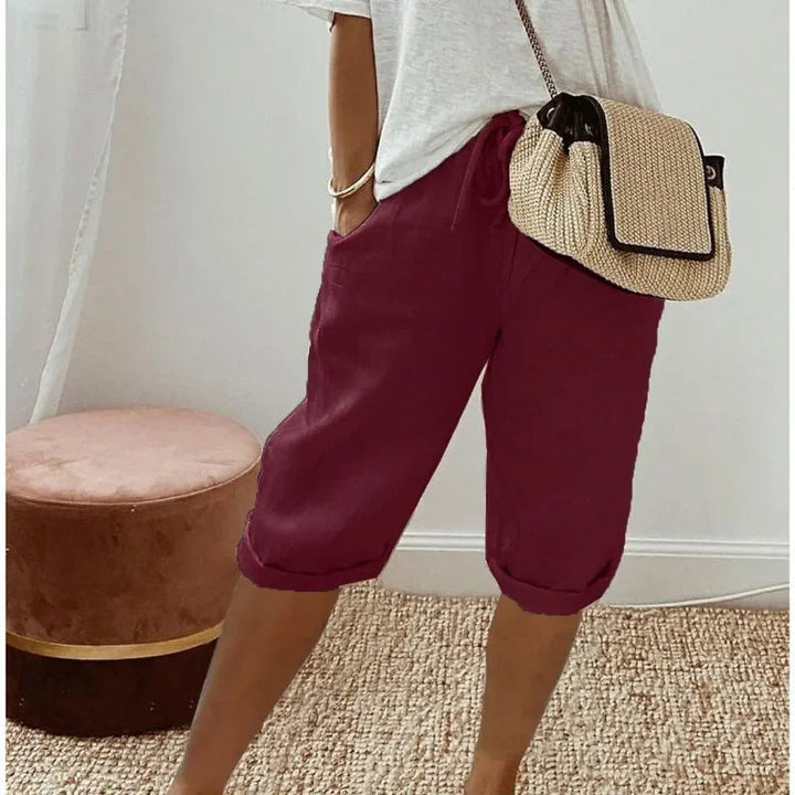 Patricia | Linen Capri Pants