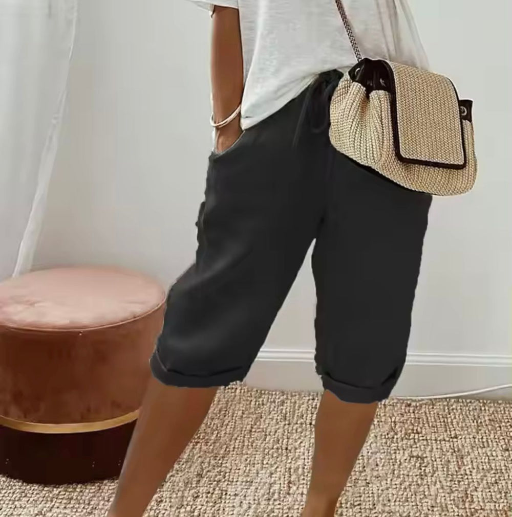 Patricia | Linen Capri Pants